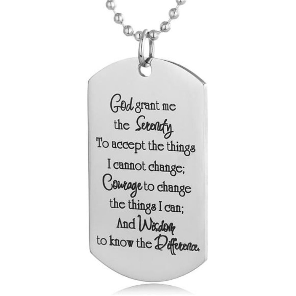 Christian Scripture Religious Dog Tag Necklace,Catholic Bible Verse Baptism